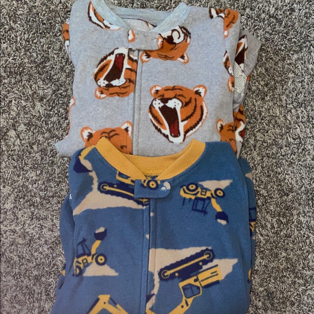 Toddler Fleece Footie Zip Up Pajamas